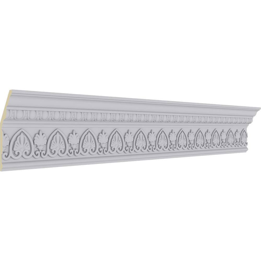 Ekena Millwork 2-1/2 in. x 6-3/8 in. x 94-1/2 in. Polyurethane Kirke Crown Moulding