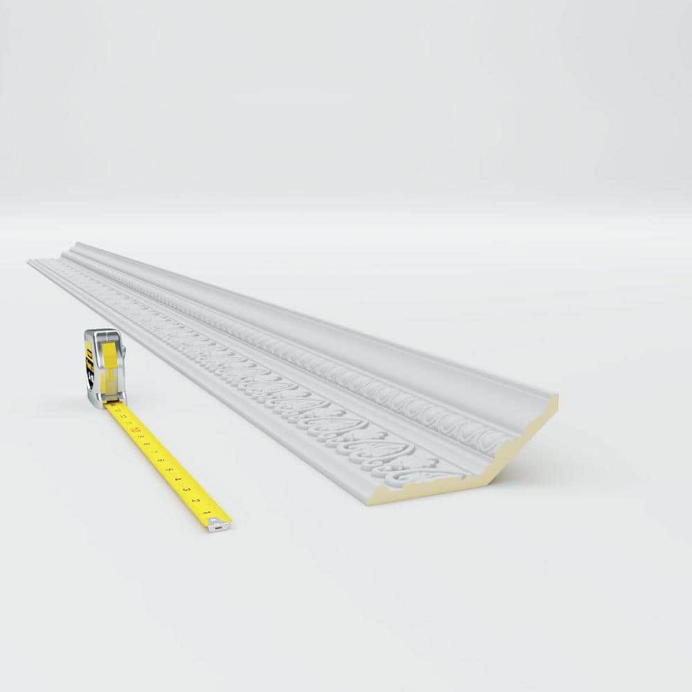 Ekena Millwork 2-1/2 in. x 6-3/8 in. x 94-1/2 in. Polyurethane Kirke Crown Moulding