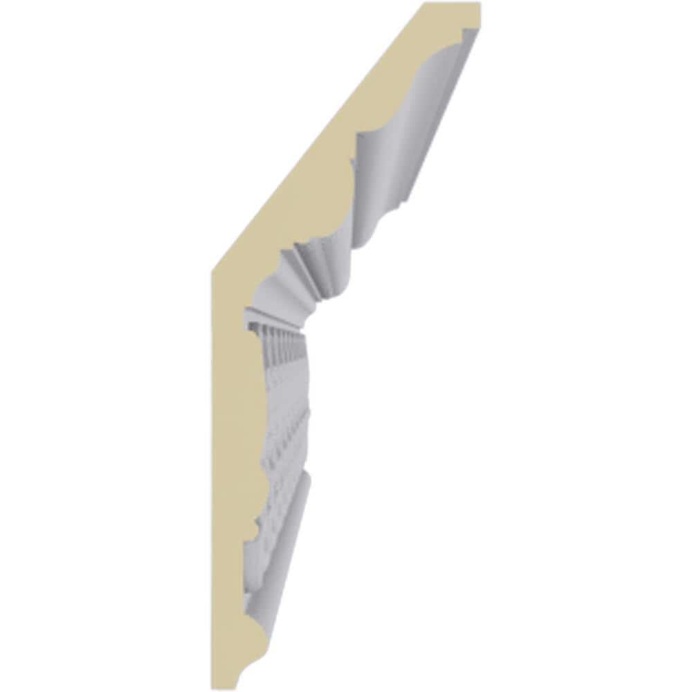 Ekena Millwork 2-1/2 in. x 6-3/8 in. x 94-1/2 in. Polyurethane Kirke Crown Moulding