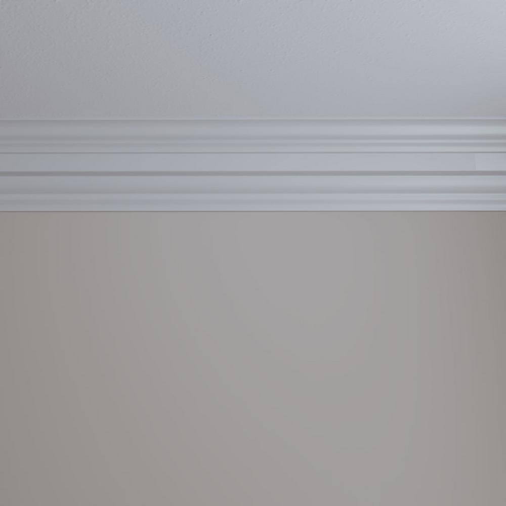 Ekena Millwork 4-3/4 in. x 6-1/4 in. x 94-1/2 in. Polyurethane Alexa Smooth Crown Moulding