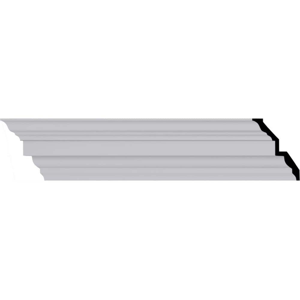 Ekena Millwork 4-3/4 in. x 6-1/4 in. x 94-1/2 in. Polyurethane Alexa Smooth Crown Moulding