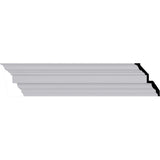 Ekena Millwork 4-3/4 in. x 6-1/4 in. x 94-1/2 in. Polyurethane Alexa Smooth Crown Moulding
