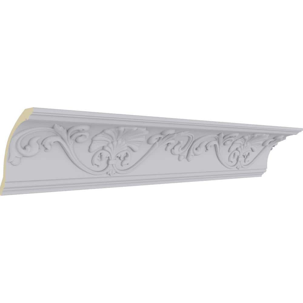 Ekena Millwork 6-1/4 in. x 6-3/8 in. x 94-1/2 in. Polyurethane Cornelia Crown Moulding