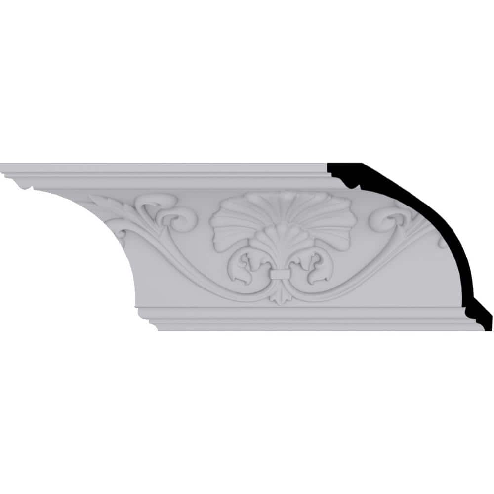 Ekena Millwork 6-1/4 in. x 6-3/8 in. x 94-1/2 in. Polyurethane Cornelia Crown Moulding