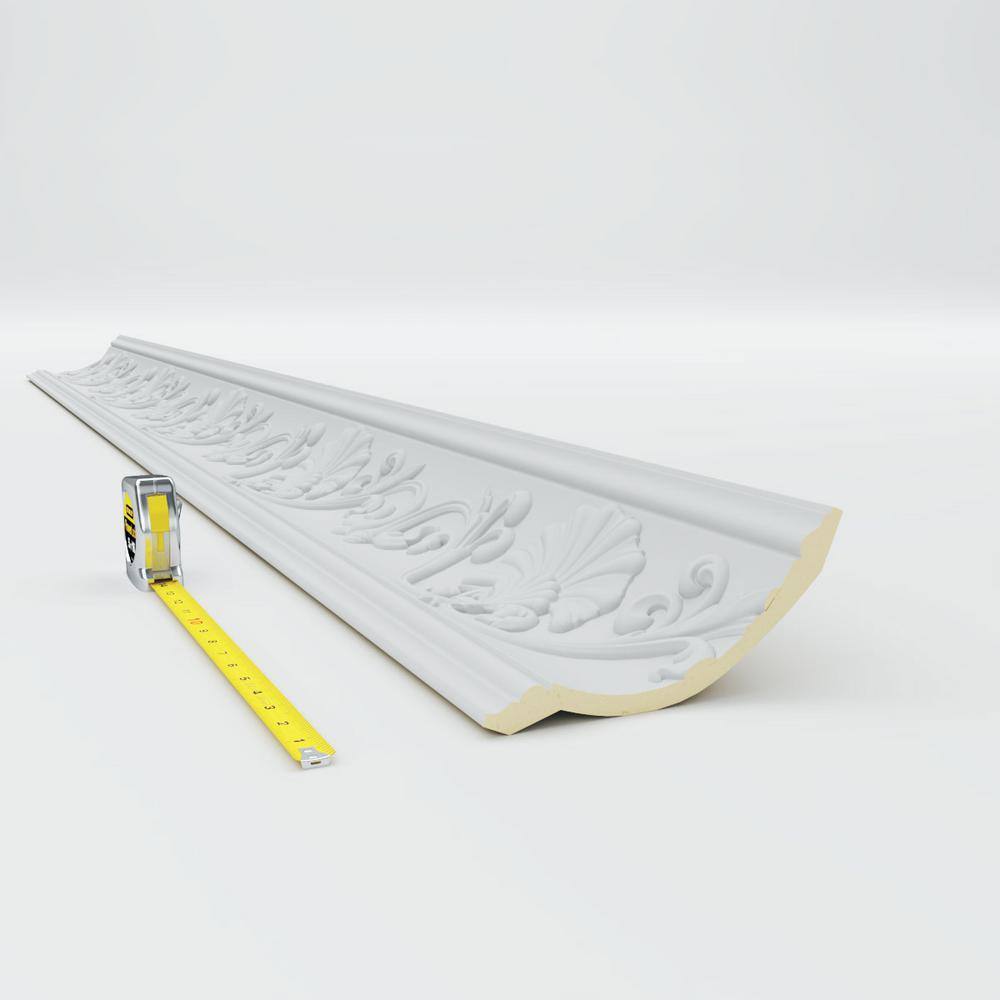 Ekena Millwork 6-1/4 in. x 6-3/8 in. x 94-1/2 in. Polyurethane Cornelia Crown Moulding