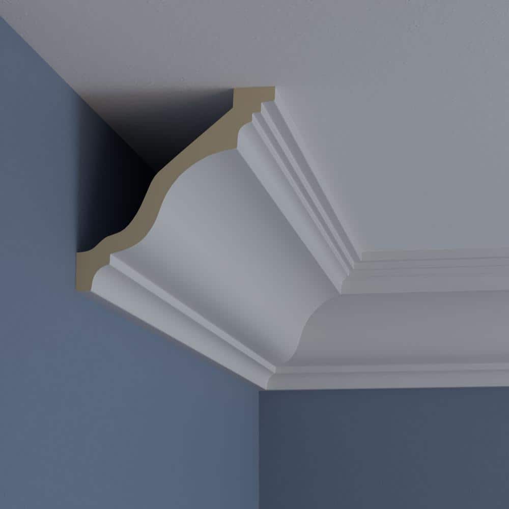 Ekena Millwork 5-7/8 in. x 5-7/8 in. x 94-1/2 in. Polyurethane Edwards Crown Moulding