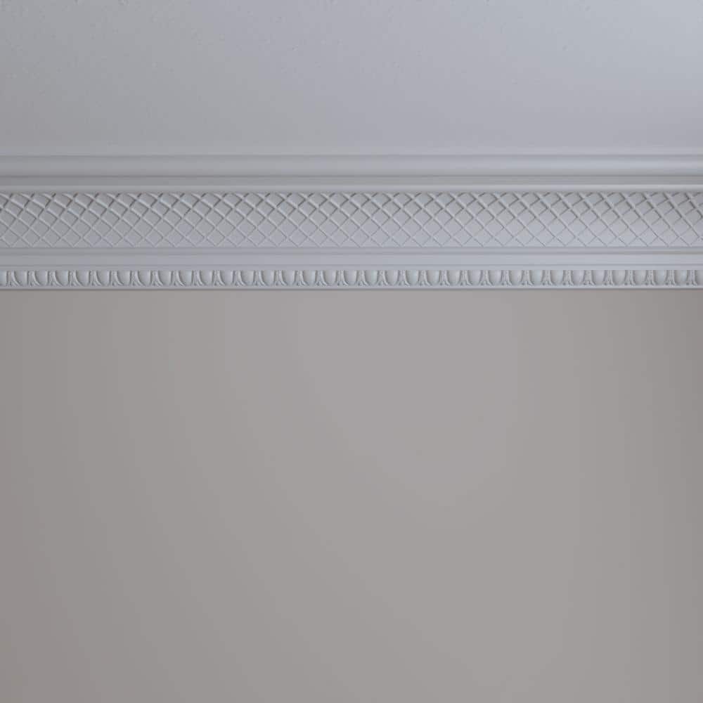 Ekena Millwork 6-3/8 in. x 6 in. x 94-1/2 in. Polyurethane Brighton Crown Moulding