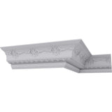 Ekena Millwork 7 in. x 6-1/4 in. x 94-1/2 in. Polyurethane Egg and Dart Crown Moulding