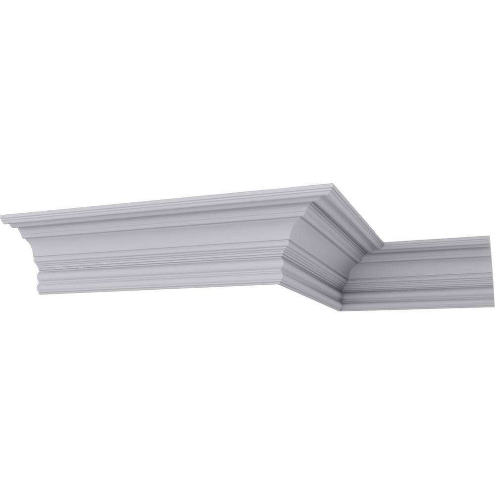 Ekena Millwork 7-7/8 in. x 7-7/8 in. x 94-1/2 in. Polyurethane Foster Cove Crown Moulding