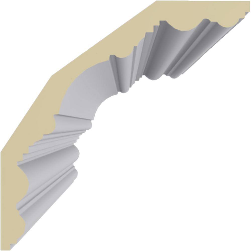 Ekena Millwork 7-7/8 in. x 7-7/8 in. x 94-1/2 in. Polyurethane Foster Cove Crown Moulding
