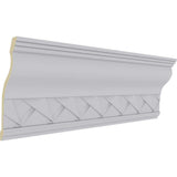 Ekena Millwork 3-3/4 in. x 9-1/8 in. x 94-1/4 in. Polyurethane Woodruff Crown Moulding