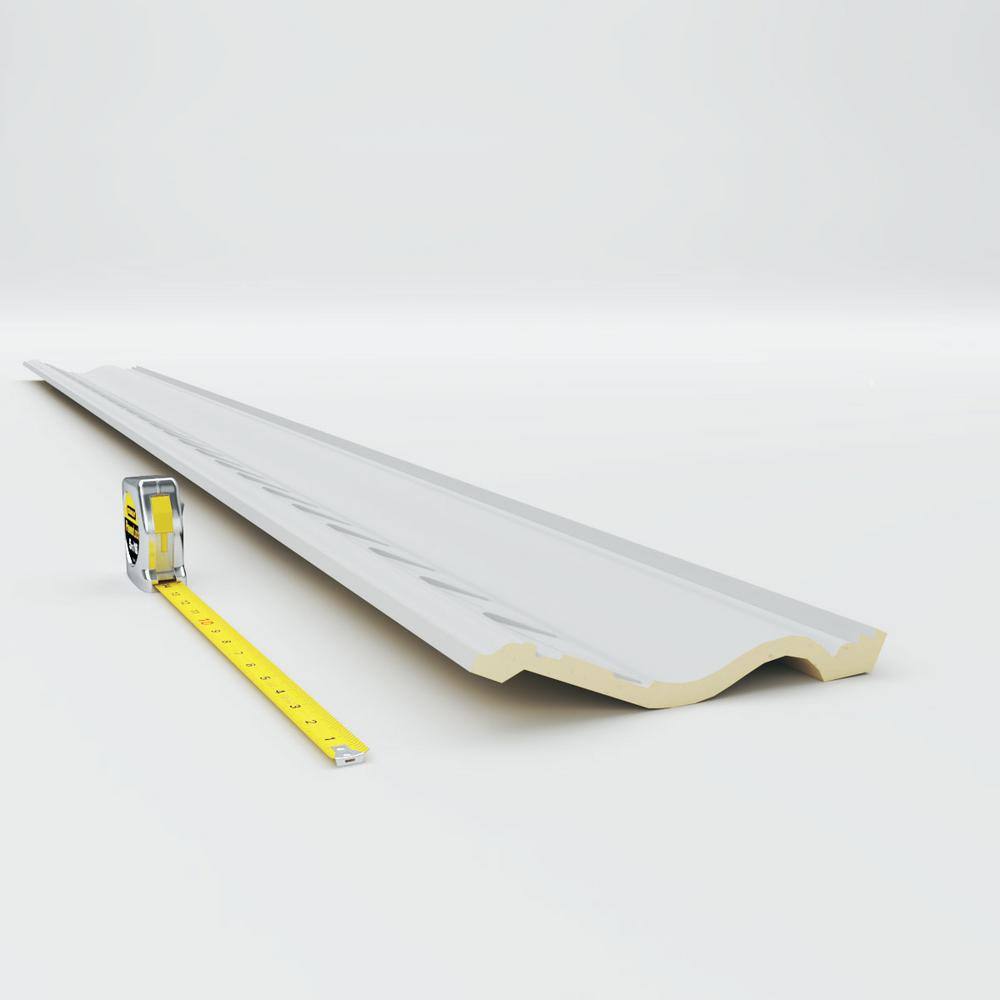 Ekena Millwork 3-3/4 in. x 9-1/8 in. x 94-1/4 in. Polyurethane Woodruff Crown Moulding