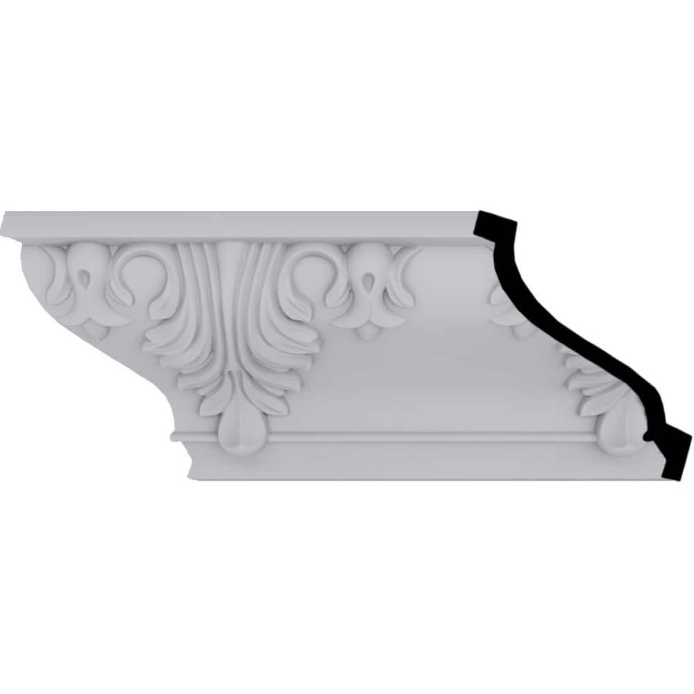 Ekena Millwork 7 in. x 8-3/4 in. x 94-1/2 in. Polyurethane Alexandria Crown Moulding