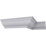 Ekena Millwork 9-7/8 in. x 9-7/8 in. x 94-1/2 in. Polyurethane Claremont Crown Moulding