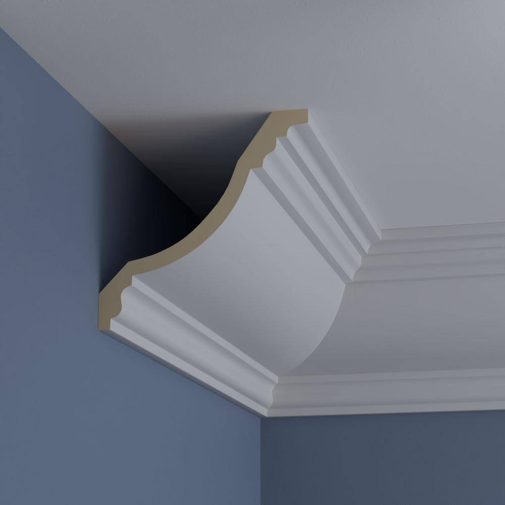 Ekena Millwork 9-7/8 in. x 9-7/8 in. x 94-1/2 in. Polyurethane Claremont Crown Moulding