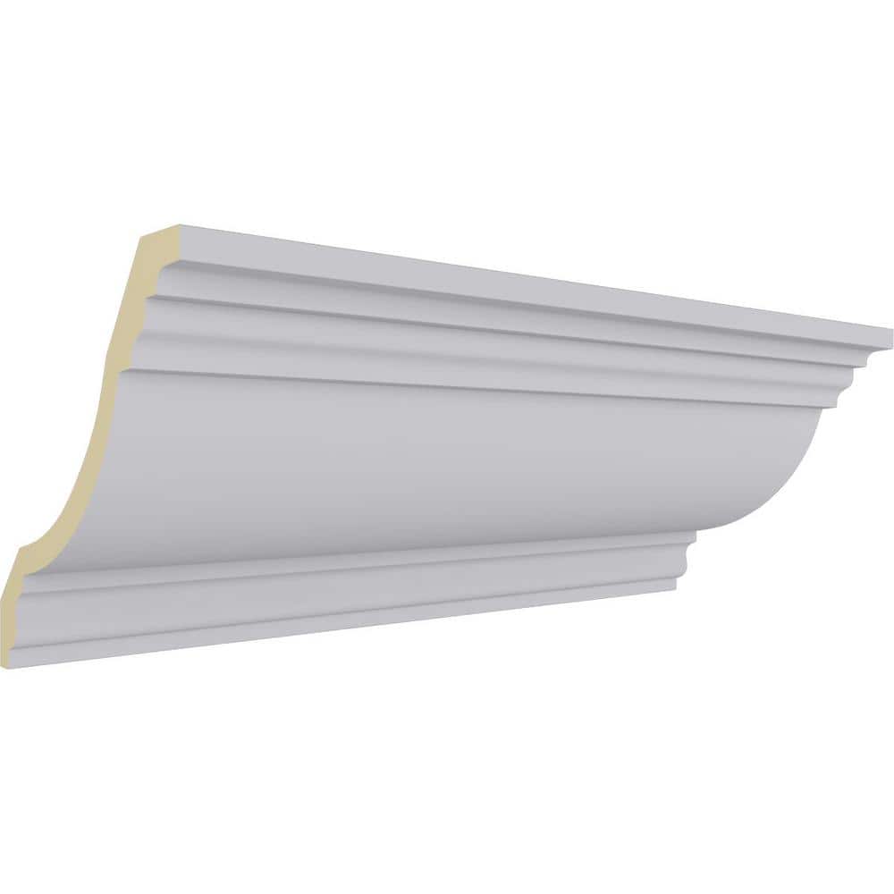 Ekena Millwork 9-7/8 in. x 9-7/8 in. x 94-1/2 in. Polyurethane Claremont Crown Moulding