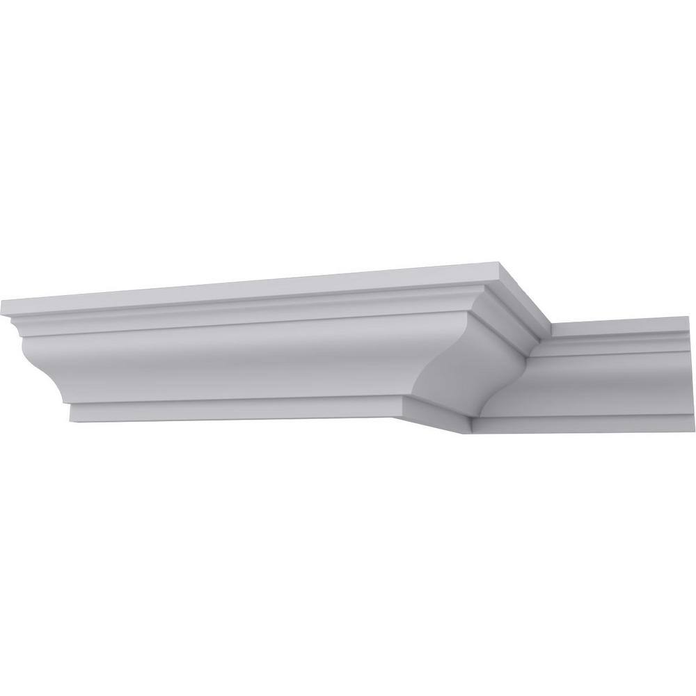 Ekena Millwork 12-5/8 in. x 10-5/8 in. x 94-1/2 in. Polyurethane Large Milton Smooth Crown Moulding