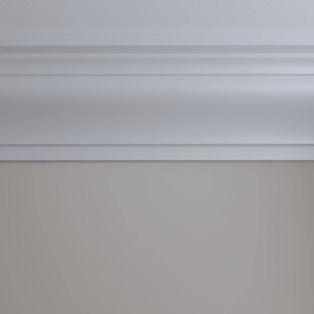 Ekena Millwork 12-5/8 in. x 10-5/8 in. x 94-1/2 in. Polyurethane Large Milton Smooth Crown Moulding