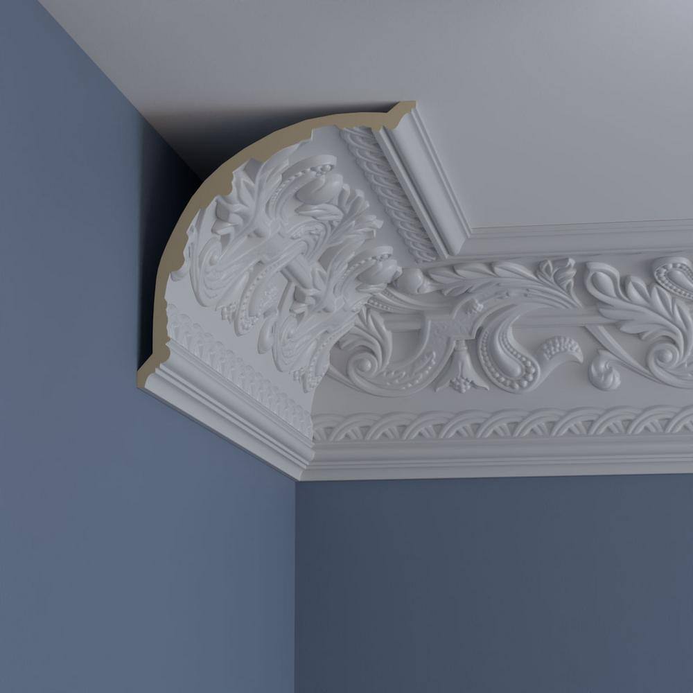 Ekena Millwork 11-1/8 in. x 11-1/8 in. x 94-1/2 in. Polyurethane Kinsley Crown Moulding