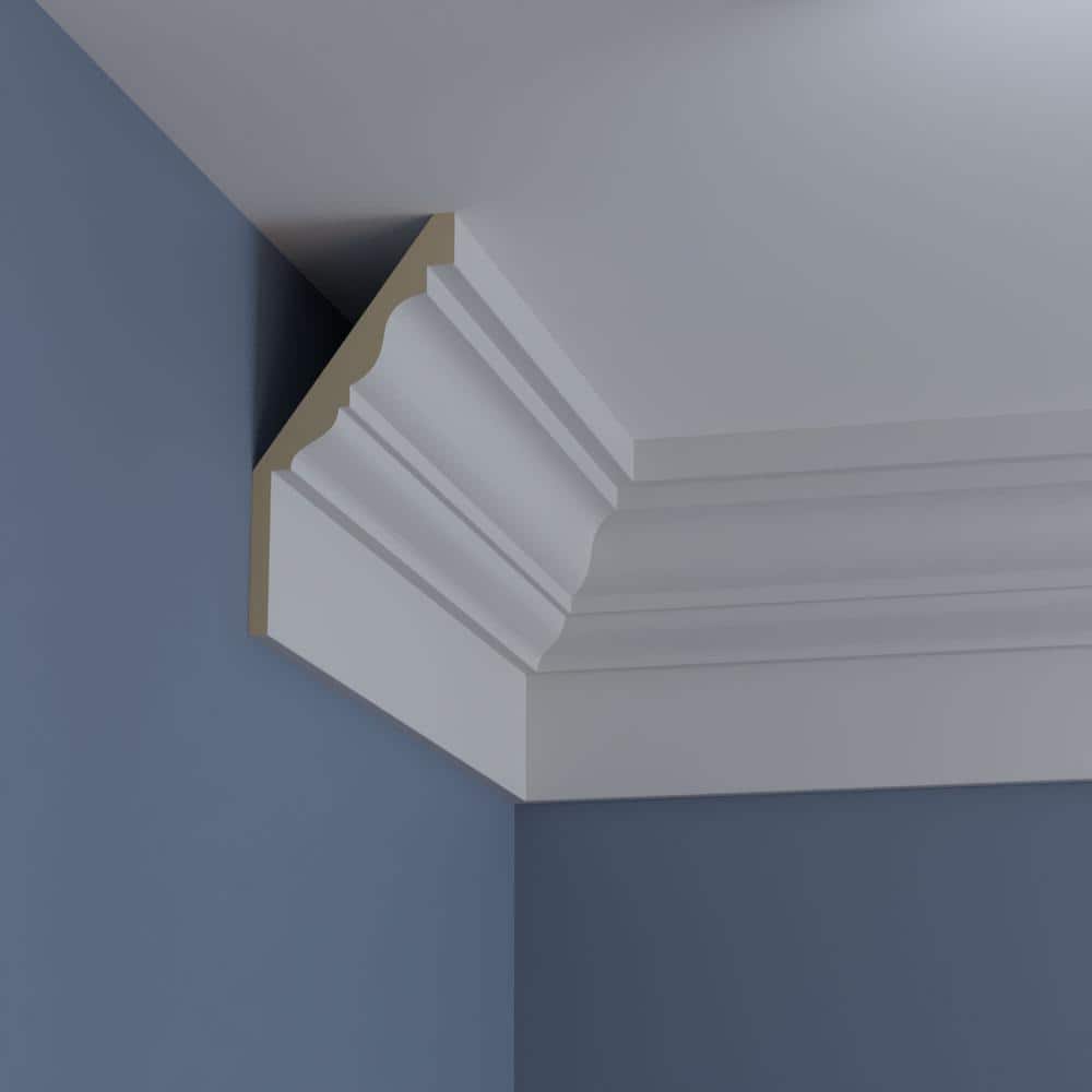 Ekena Millwork 6-1/4 in. x 12-3/4 in. x 78-3/4 in. Polyurethane Fascia Crown Moulding