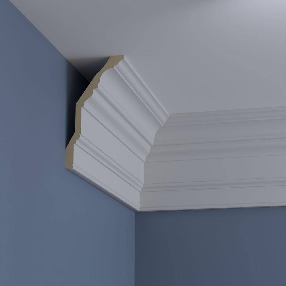 Ekena Millwork 6-7/8 in. x 13 in. x 94-1/2 in. Polyurethane Eris Smooth Crown Moulding