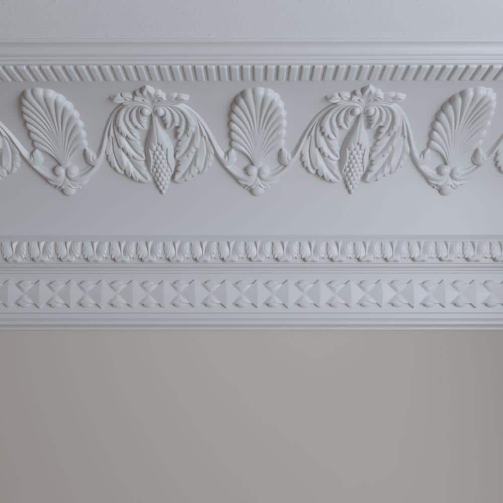 Ekena Millwork 14-1/8 in. x 16-3/8 in. x 94-1/2 in. Polyurethane Cove Harvest Crown Moulding