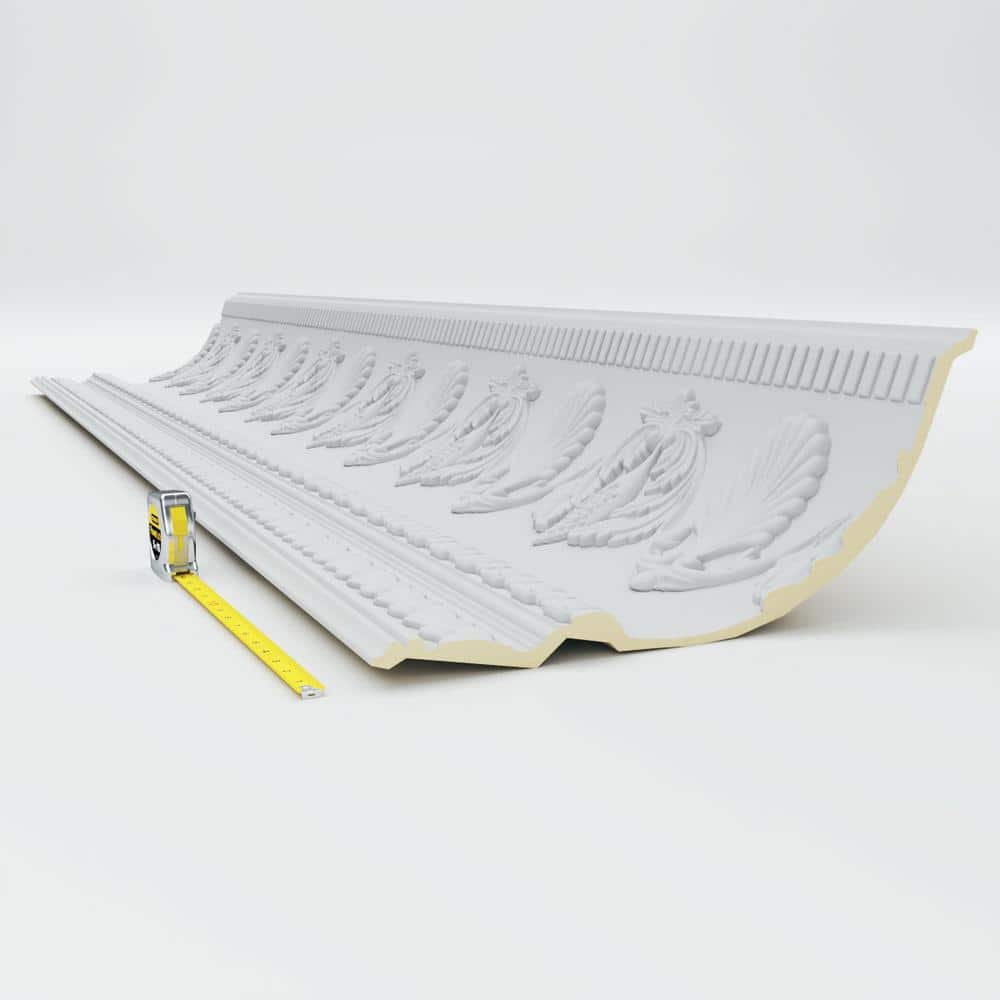 Ekena Millwork 14-1/8 in. x 16-3/8 in. x 94-1/2 in. Polyurethane Cove Harvest Crown Moulding