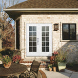 JELD-WEN 60 in. x 80 in. Right-Hand Outswing Low-E 10 Lite Primed Fiberglass Double Prehung Patio Door