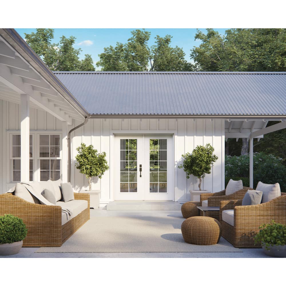 JELD-WEN 60 in. x 80 in. Right-Hand Outswing Low-E 10 Lite Primed Fiberglass Double Prehung Patio Door