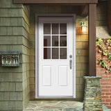 JELD-WEN 36 in. x 80 in. 9 Lite Primed Steel Prehung Left-Hand Inswing Back Door with Brickmould