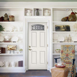 JELD-WEN 36 in. x 80 in. Camber Top Mission Prairie Primed Steel Prehung Left-Hand Inswing Front Door with Brickmould