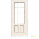 JELD-WEN 32 in. x 80 in. 12-Lite Primed Steel Prehung Left-Hand Outswing Back/Entry Door