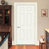 JELD-WEN 32 in. x 80 in. 6-Panel Primed Steel Prehung Left-Hand Inswing Front Door