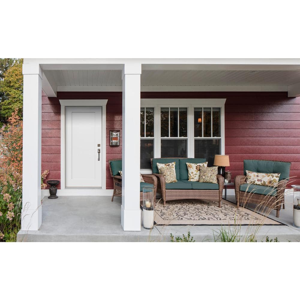 JELD-WEN 32 in. x 80 in. 1-Panel Craftsman Primed Steel Prehung Left-Hand Inswing Front Door
