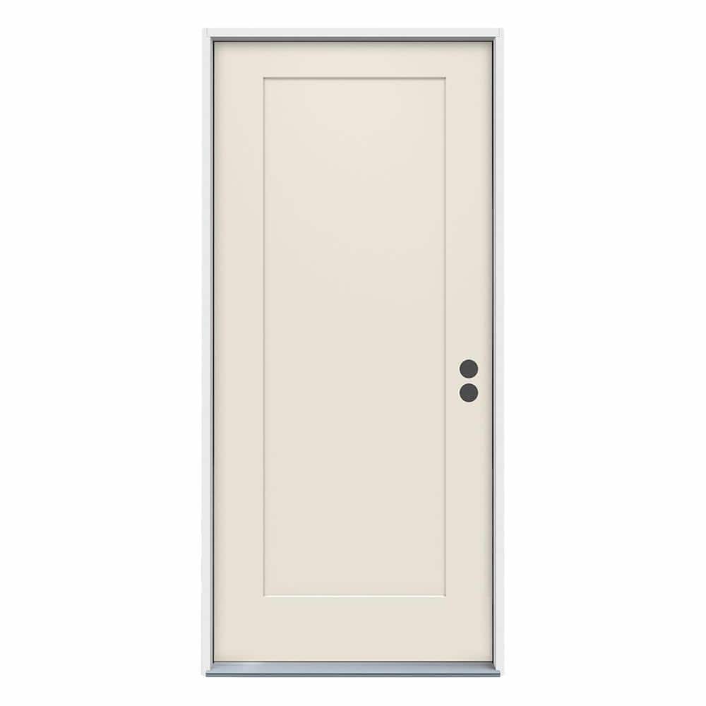 JELD-WEN 32 in. x 80 in. 1-Panel Craftsman Primed Steel Prehung Left-Hand Inswing Front Door