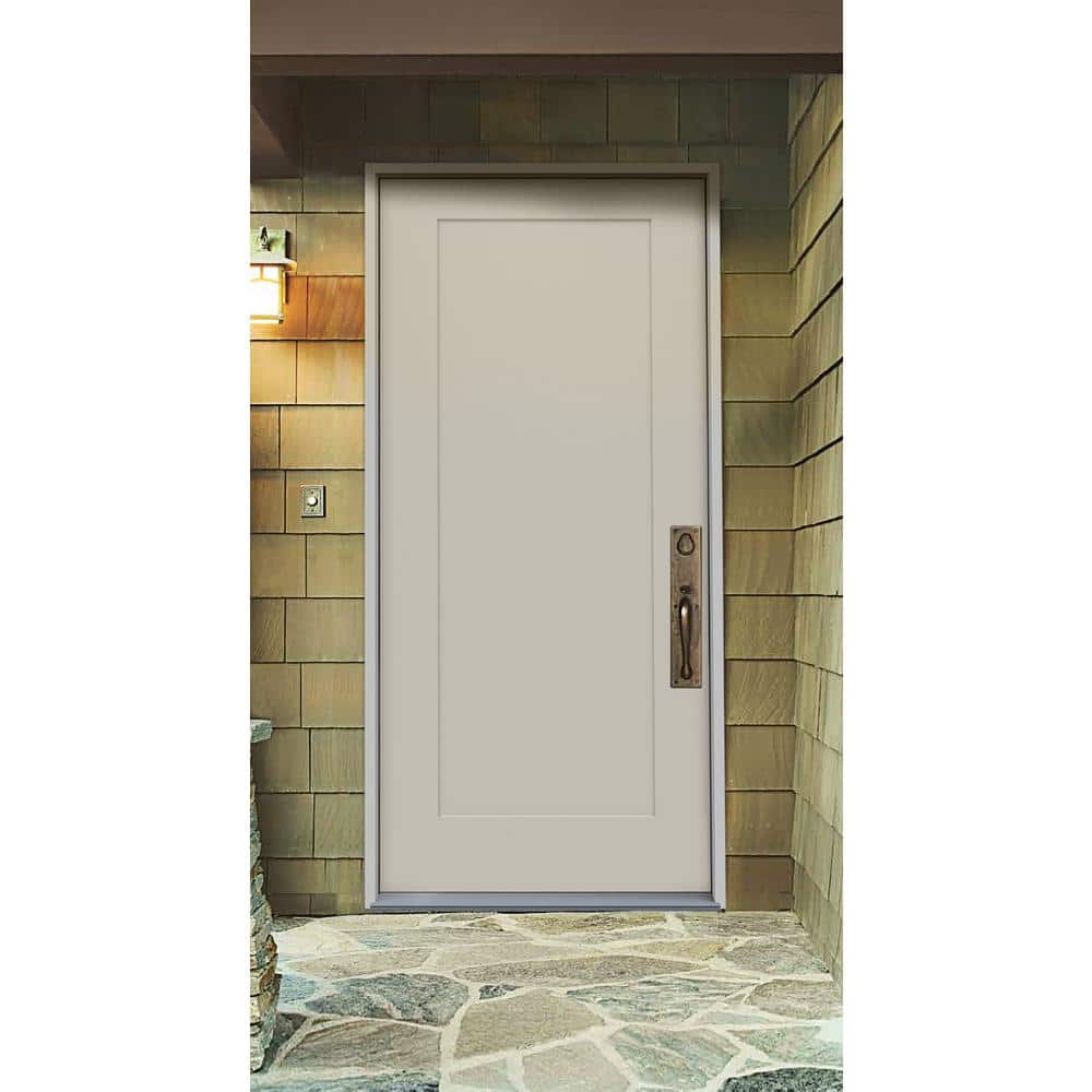 JELD-WEN 32 in. x 80 in. 1-Panel Craftsman Primed Steel Prehung Left-Hand Inswing Front Door