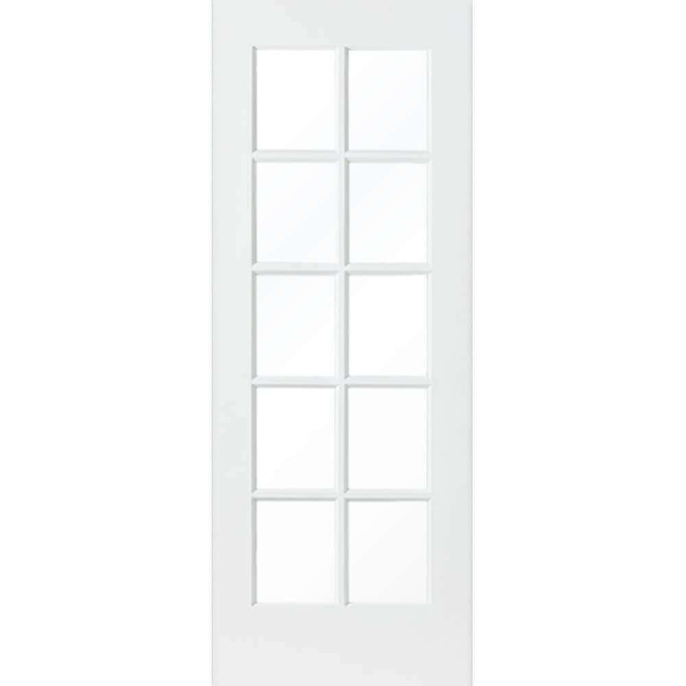Krosswood Doors 30 in. x 80 in. 10-Lite Solid Hybrid Core MDF Primed Interior Door Slab