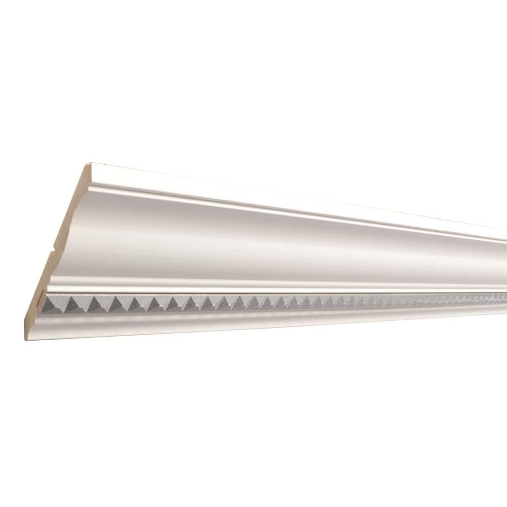 Ornamental Mouldings Haute Silver Pyramid 1/2 in. x 4-1/2 in. x 96 in. Primed Wood Crown Moulding