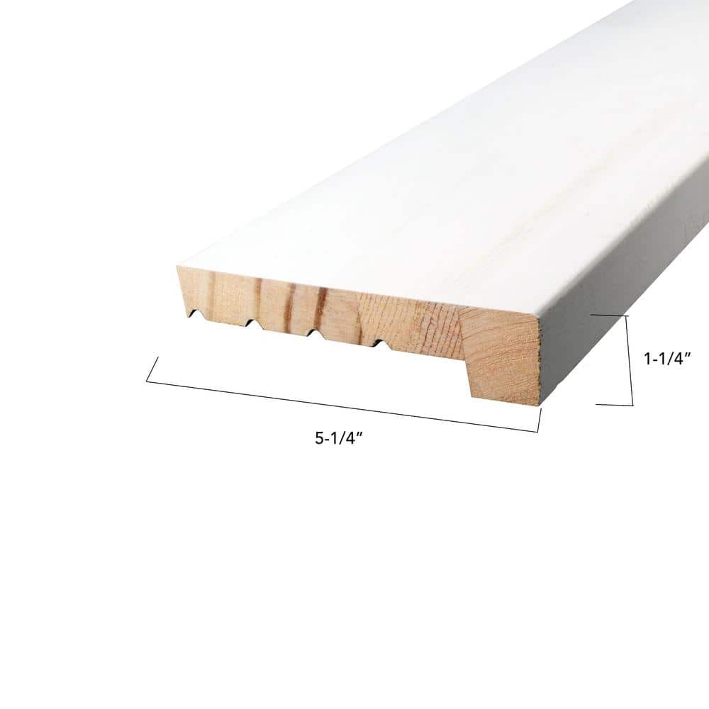 Alexandria Moulding 1-1/4 in. D x 5-1/4 in. W x 84 in. L Pine Wood Finger-Joint Window Stool Moulding Pack (2-Pack)