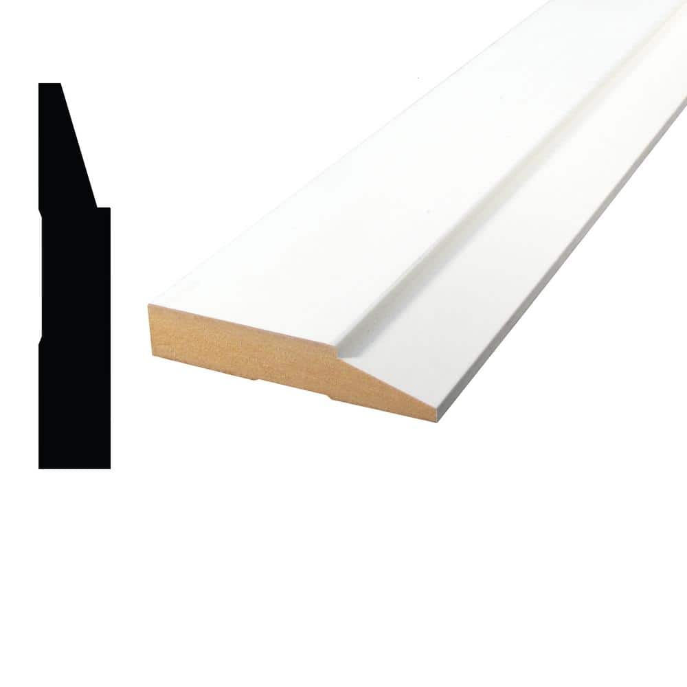 Alexandria Moulding 11/16 in. x 3-1/2 in. x 84 in. Primed MDF Step Casing Moulding Pack (8 pack)