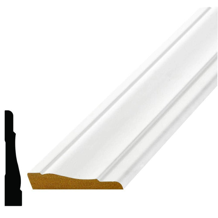 Alexandria Moulding LWM 444 5/8 in. x 3-1/4 in. Primed Fiberboard Casing Molding