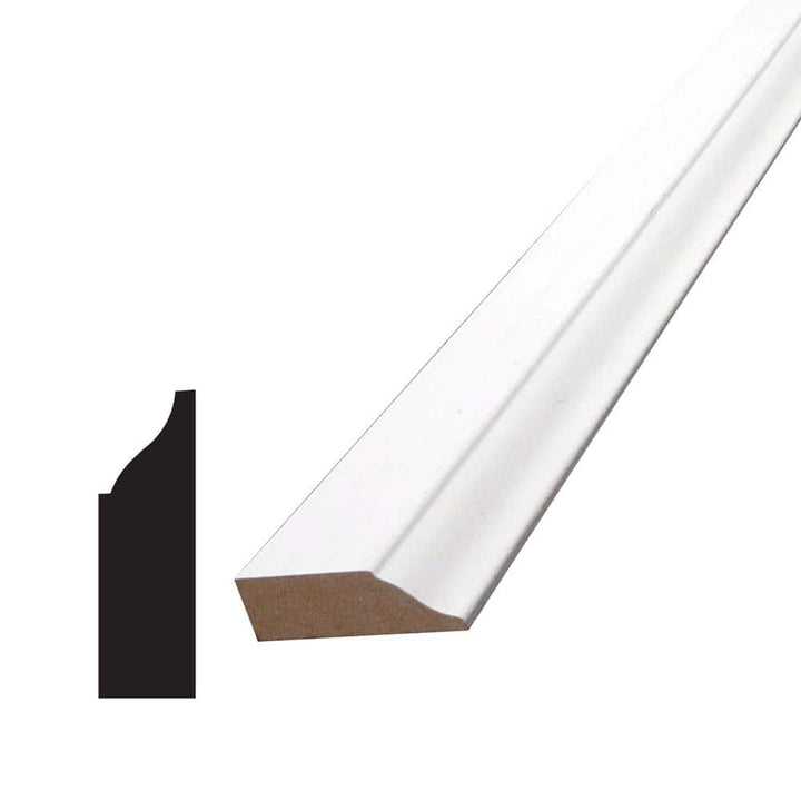 Alexandria Moulding 3/8 in. D x 1-1/4 in. W x 84 in. L MDF Primed Wood Stop Moulding Pack (10-Pack)