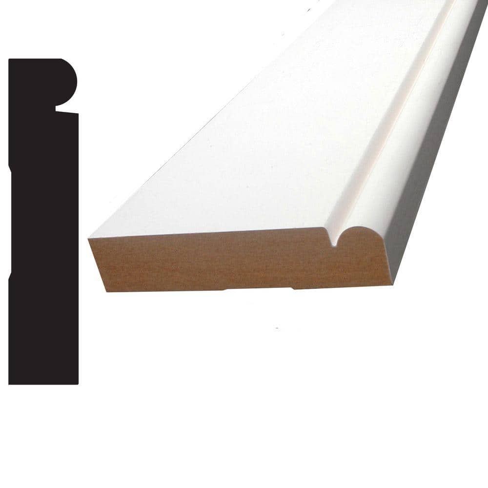 Alexandria Moulding 3/4 in. x 3-1/2 in. x 96 in. Primed MDF Casing Moulding Pack (6 pack)