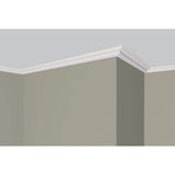Alexandria Moulding 1 in. D x 2-3/4 in. W x 96 in. L MDF Primed White Crown Panel Moulding Pack (6-Pack)