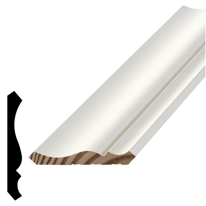 Alexandria Moulding 9/16 in. D x 3-5/8 in. W x 96 in. MDF Primed Crown Molding Pack (4-Pack)
