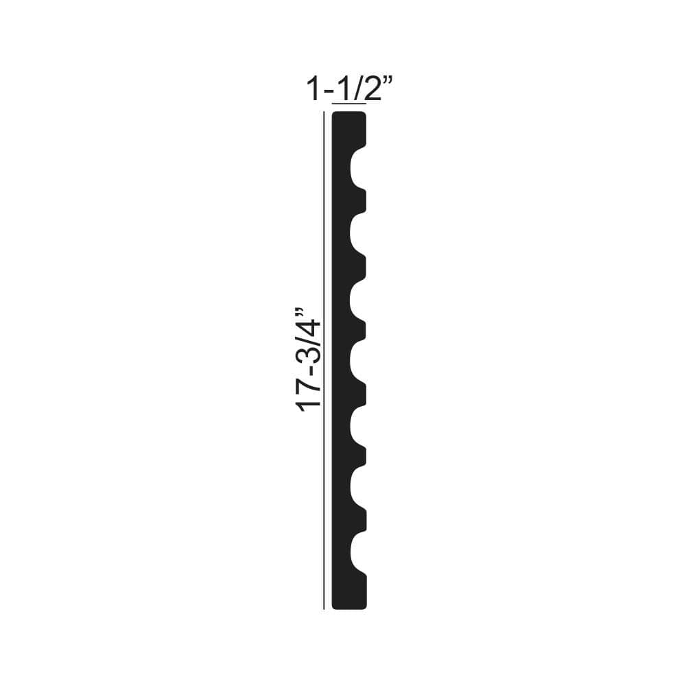 American Pro Decor 1-1/2 in. x 17-3/4 in. x 94-1/2 in. Fluted Polyurethane Pilaster Moulding Pro Pack (2-PCS x 95.75 in.)