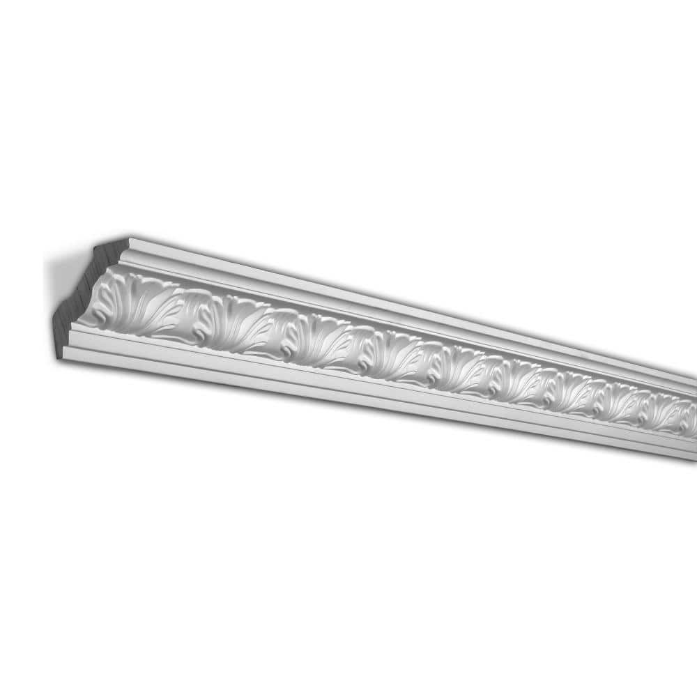 American Pro Decor 2-3/8 in. x 2-5/8 in. x 94.5 in. Leaf Polyurethane Crown Moulding Pro Pack 31.5 LF (4-Pack)