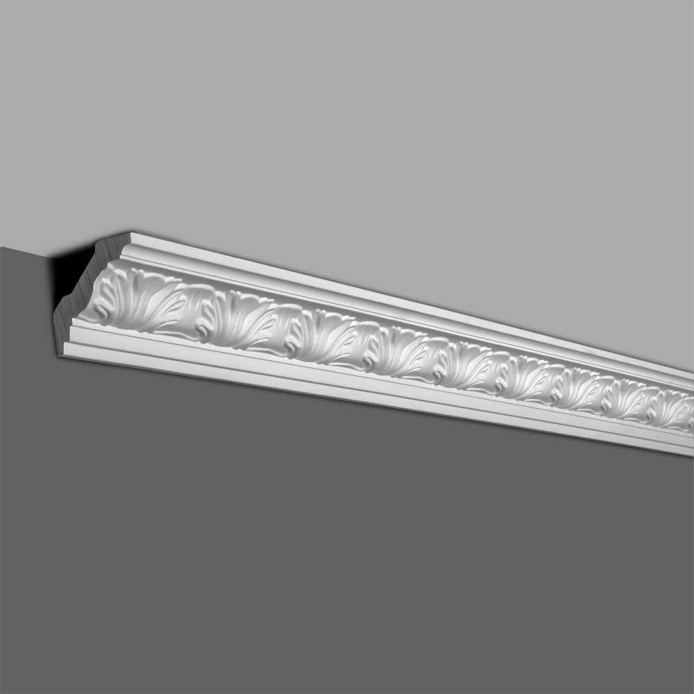 American Pro Decor 2-3/8 in. x 2-5/8 in. x 94.5 in. Leaf Polyurethane Crown Moulding Pro Pack 31.5 LF (4-Pack)