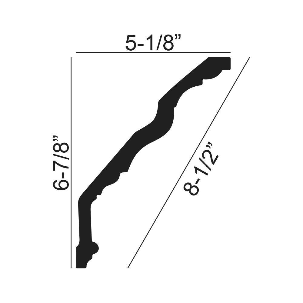 American Pro Decor 5-1/8 in. x 6-7/8 in. x 94-1/2 in. Leaves Polyurethane Crown Moulding Pro Pack 15-1/2 LF (2-Pack)