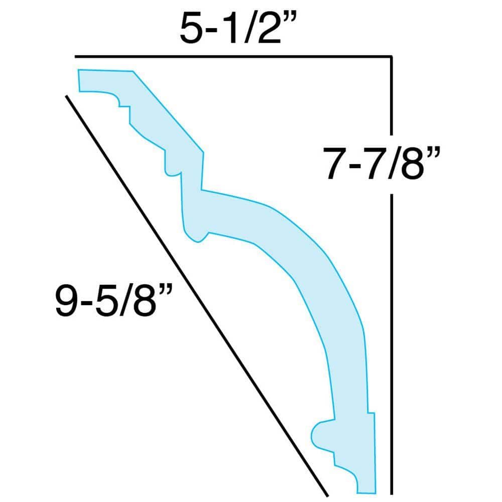 American Pro Decor 7-7/8 in. x 5-1/2 in. x 96 in. Leaf Polyurethane Crown Moulding Pro Pack 16 LF (2-Pack)